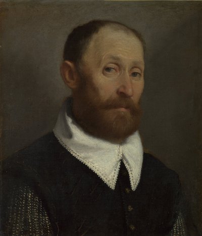 Porträt eines Mannes mit hochgezogenen Augenbrauen von Giovanni Battista Moroni